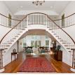 Tray ceiling over double curved staircases